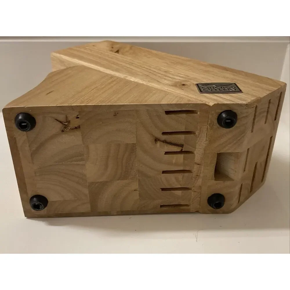 Chicago Cutlery Wooden Knife Block Only No Knives 14 Slots Excellent Condition